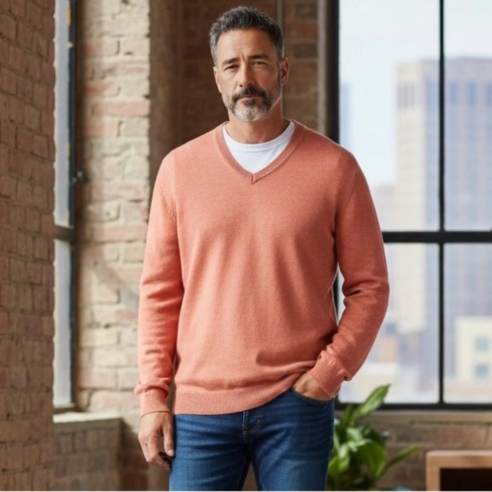 B19 Men’s J. Crew Brand Preppy V Neck Pullover Sweater XL